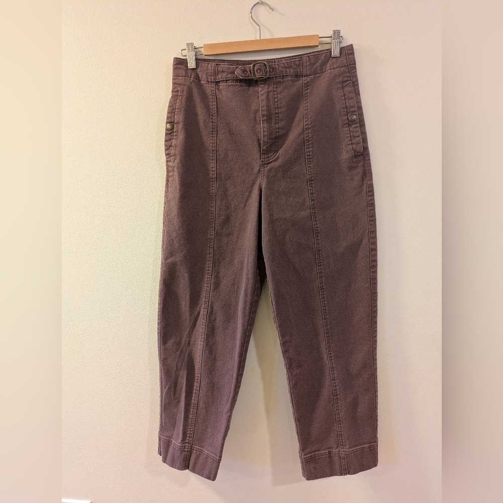 Madewell Straight-leg Utility Pants In Muted Plum, Size 6. High-waisted.